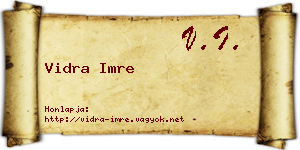 Vidra Imre névjegykártya