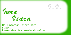 imre vidra business card